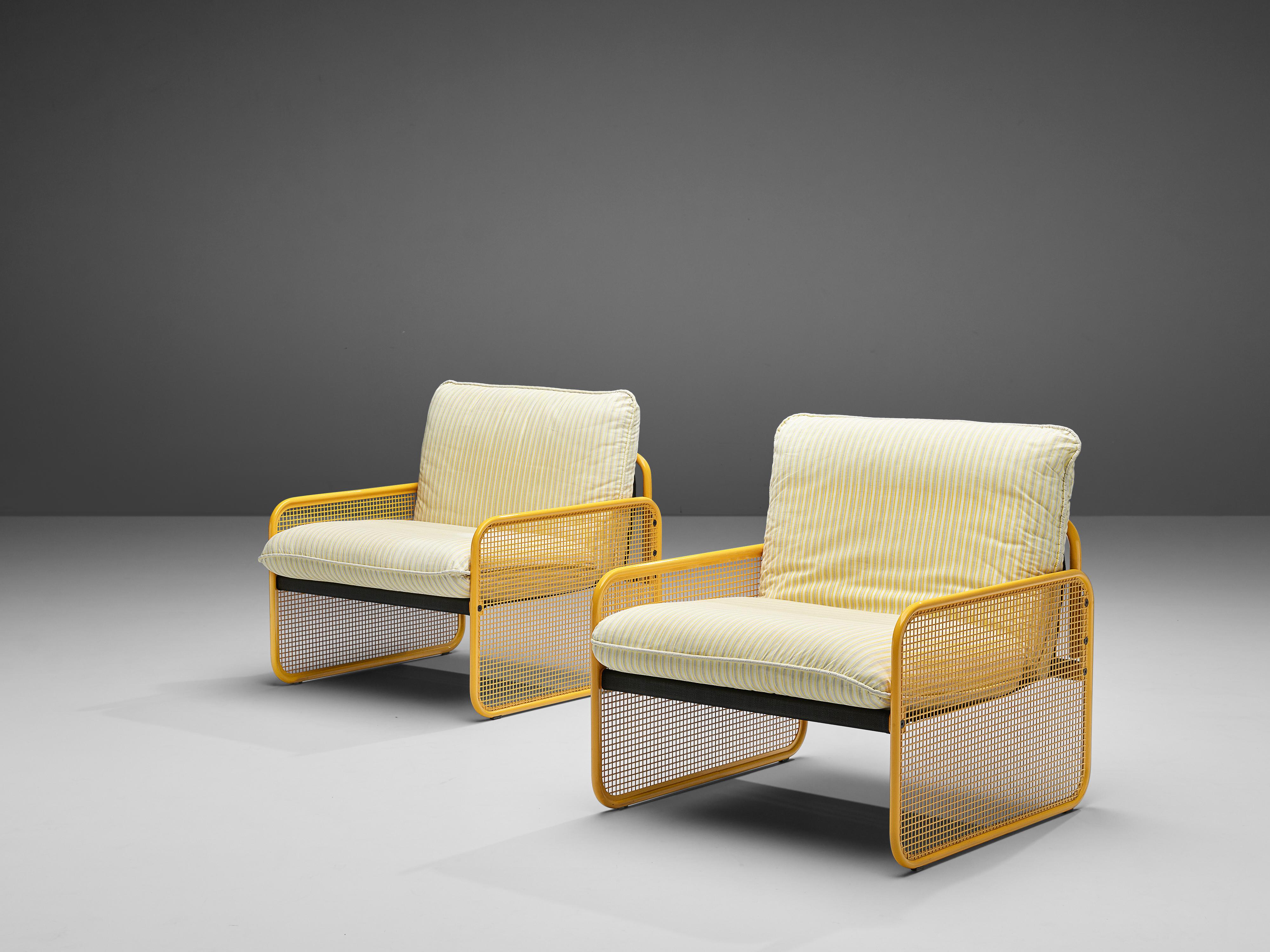 Giotto Stoppino Pair of Armchairs in Yellow Metal 5