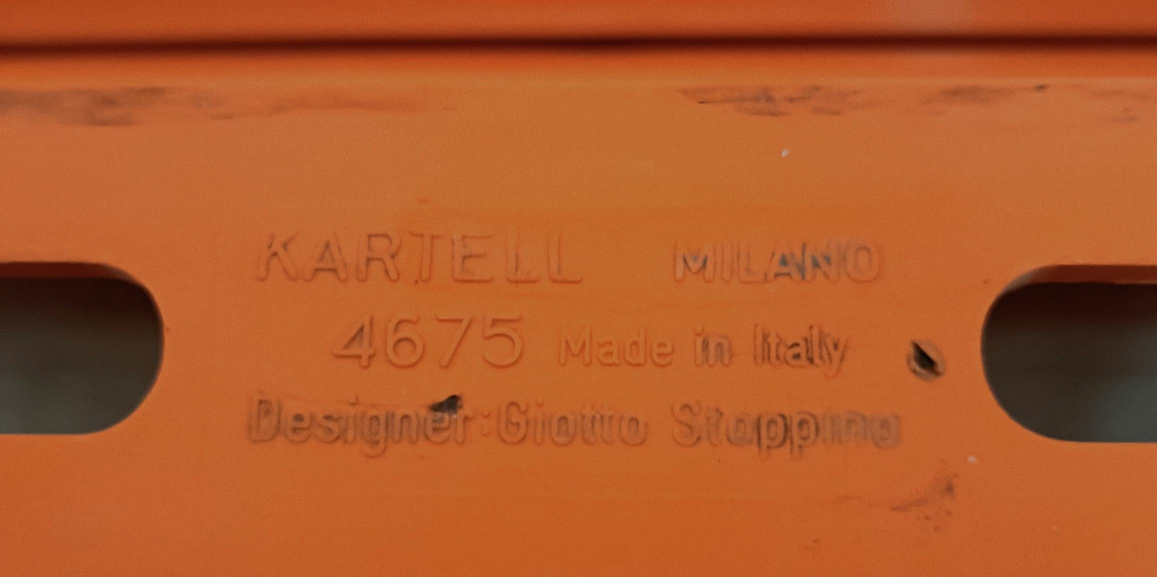 Late 20th Century Giotto Stoppino pour Kartell Porte-revues Orange Mod.4675, Italie 1970 en vente