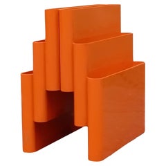 Giotto Stoppino für Kartell Zeitschriftenhalter Orange Mod.4675, Italien 1970er