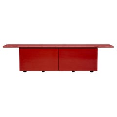 Giotto Stoppino Sheraton Red Wooden Sideboard Acerbis, 1977, Italy