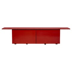 Giotto Stoppino Sheraton Sideboard in Red Lacquered Wood by Acerbis 1970s