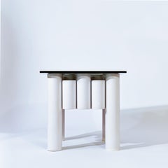 Giotto Stoppino style. Space Age tubular aluminum side table, Italy, 1970s