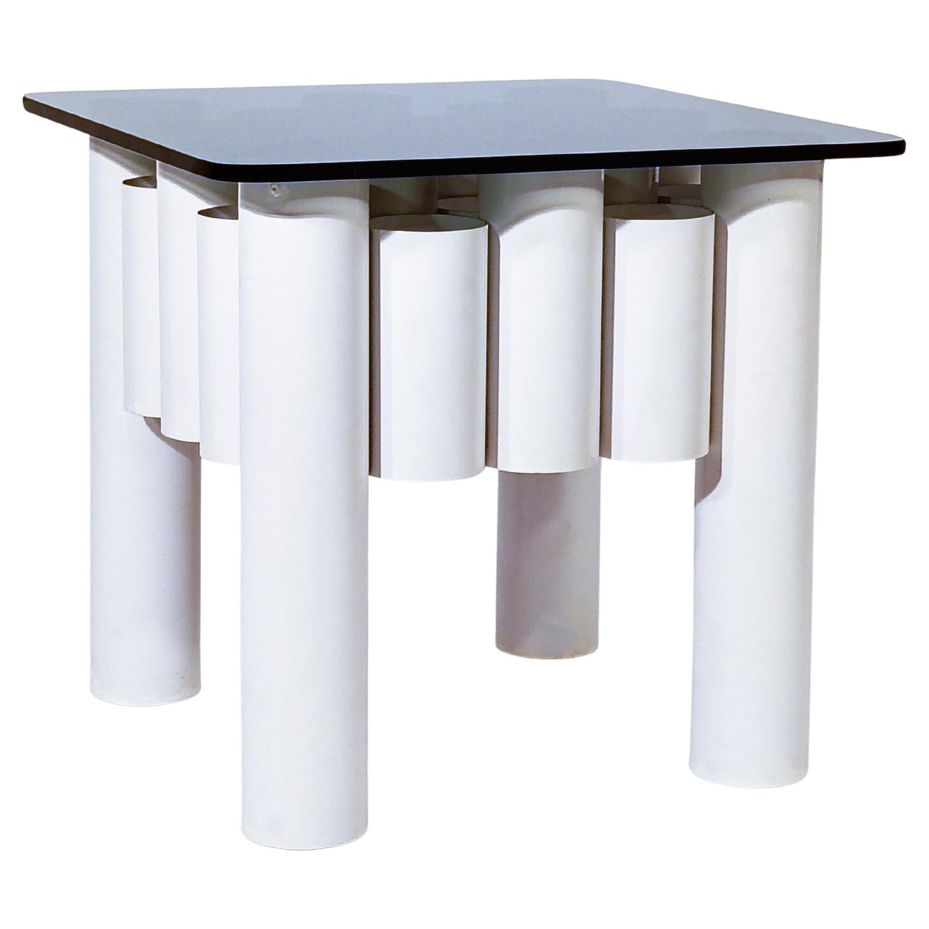 Giotto Stoppino style. Space Age tubular side table, Italy, 1970s For Sale