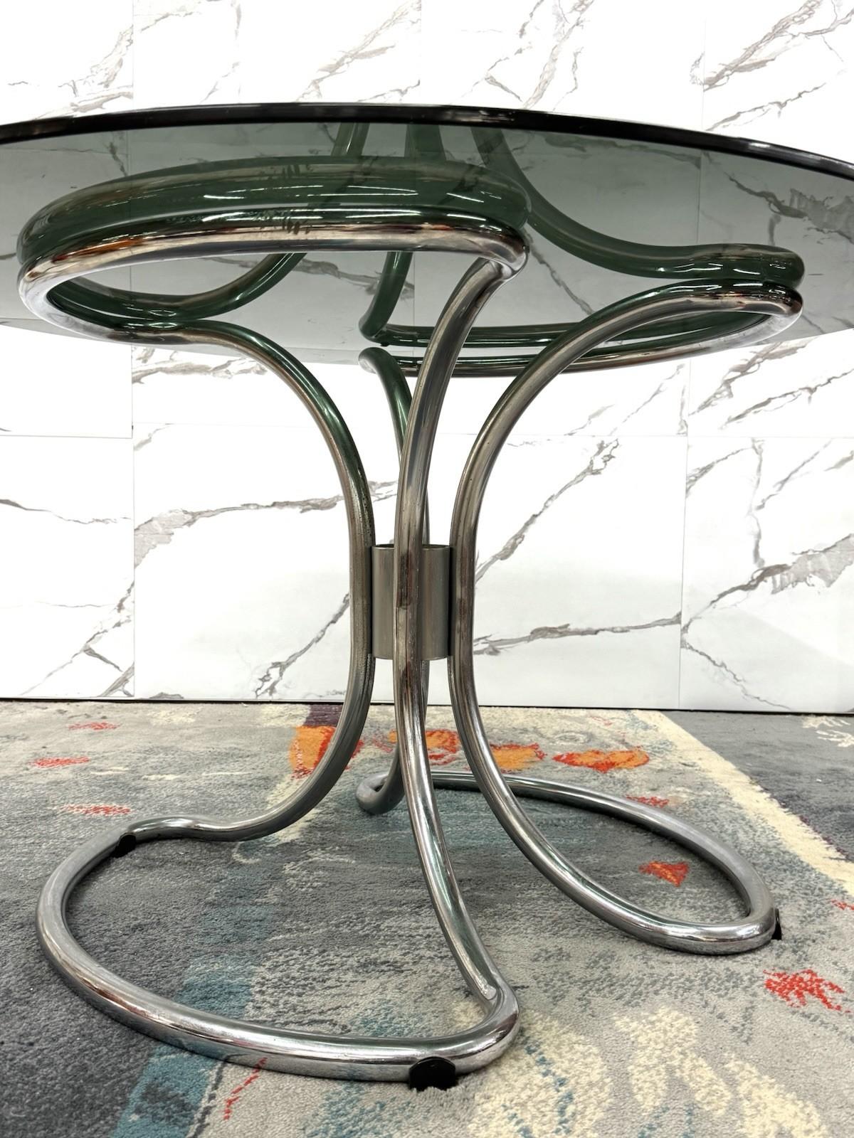 Giotto Wick Dining Table Steel Design 1970s Modernism For Sale 1
