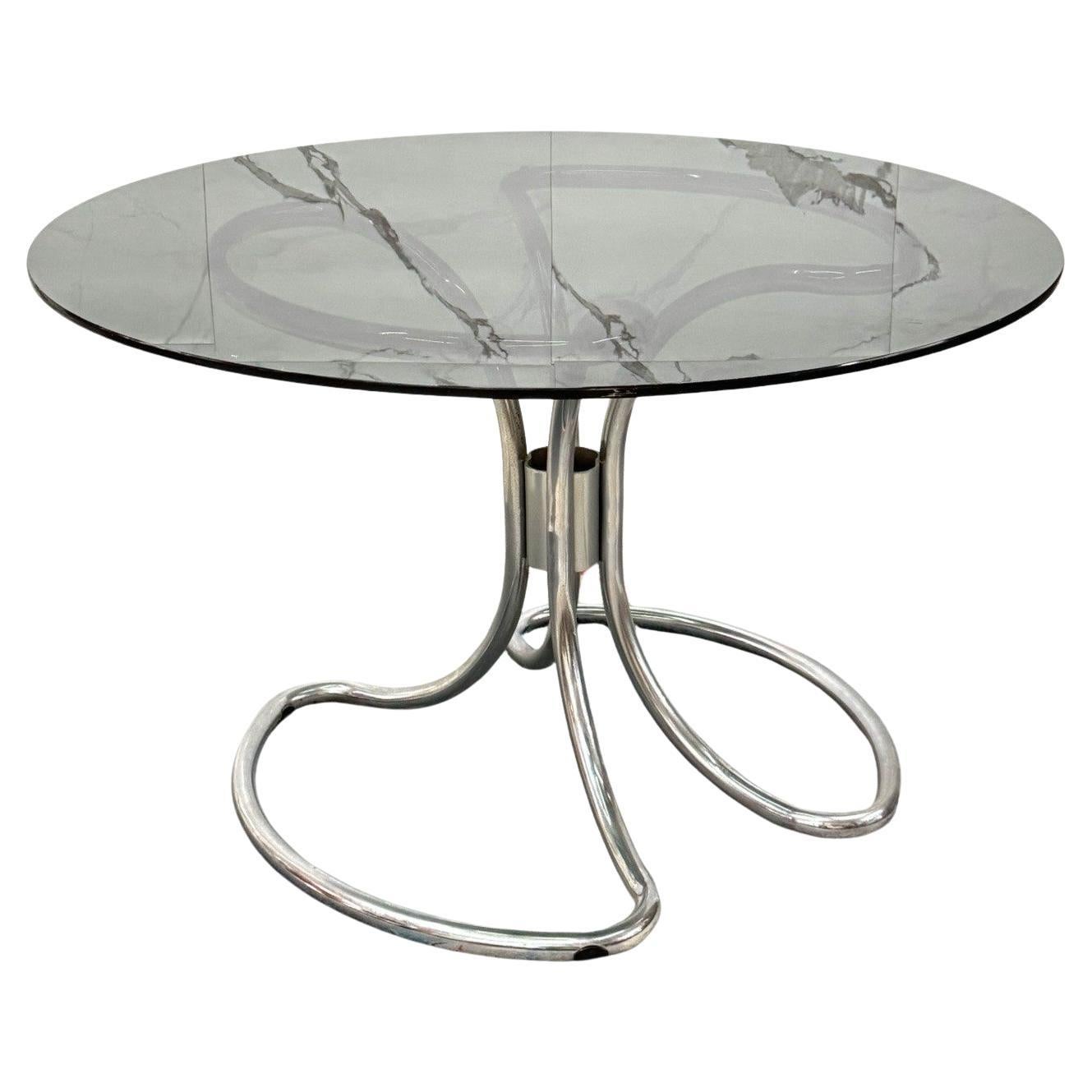 Giotto Wick Dining Table Steel Design 1970s Modernism For Sale