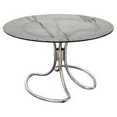 Giotto Wick Dining Table Steel Design 1970s Modernism