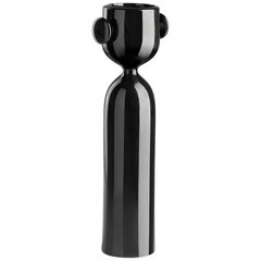 Giotto Vase in Lacquered Black Polyethylene by Miriam Mirri for Plust