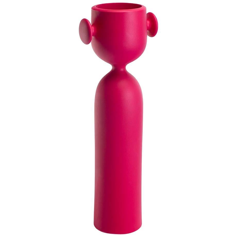 Giotto Vase in Matte Red Polyethylene by Miriam Mirri for Plust For Sale