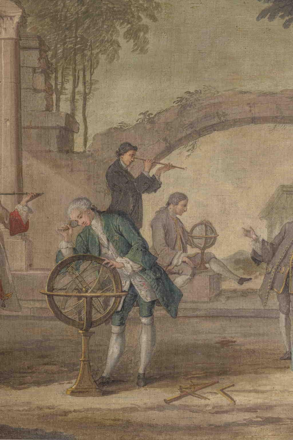 Quadro di paesaggio allegorico neoclassico Florentine da una tela a tempera di Villa - Painting Altro stile artistico di Giovan Battista Benigni