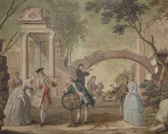 G B Benigni Neoclassical Allegory Landscape Painting 1780s tempera canvas