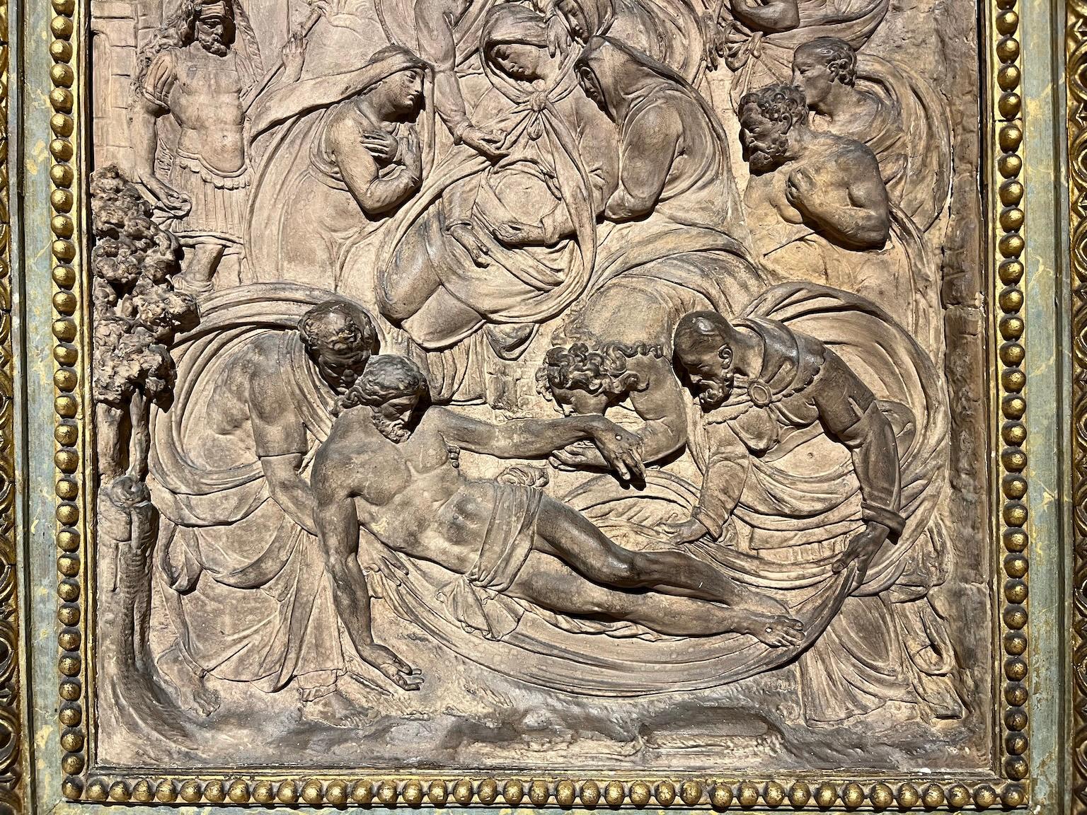 Bas-relief religieux figuratif en stuc italien du XIXe siècle. - Maniérisme Sculpture par GIOVAN BATTISTA BOUCHERON