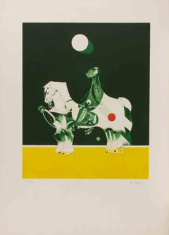 Caballero de la Luna - Aguafuerte de Giovan Battista De Andreis - Años 90