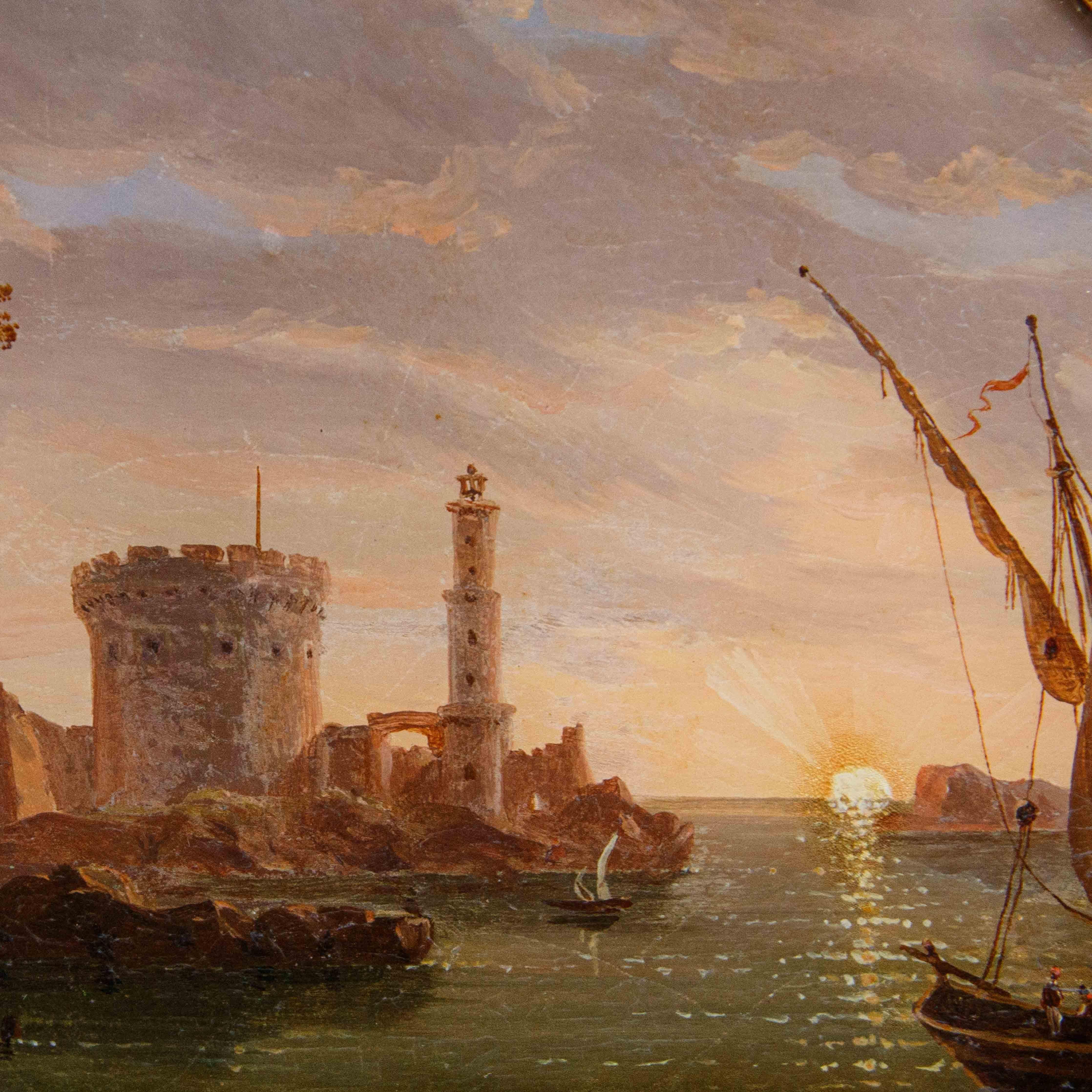 By Giovan Battista dell'Acqua, Marina with fortress For Sale 2