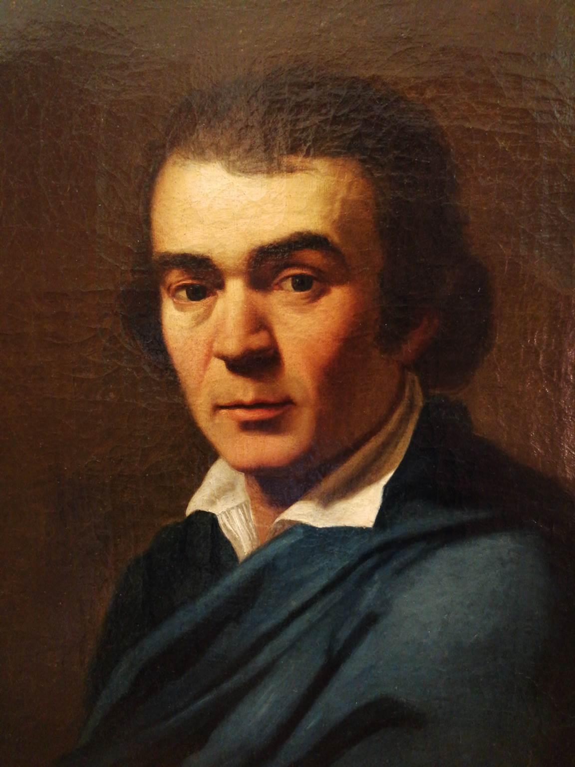 Ritratto figurativo maschile neoclassico italiano con cornice firmato - Painting by Giovan Battista dell'Era