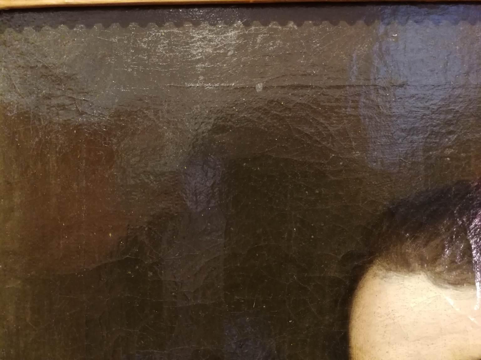 Ritratto figurativo maschile neoclassico italiano con cornice firmato 2