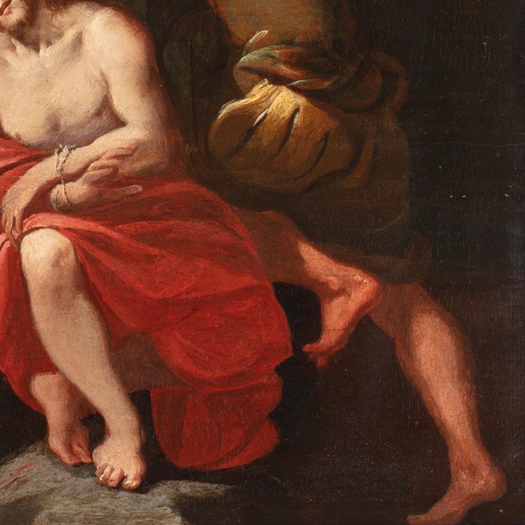 Giovan Battista Discepoli, Krönung von Thornen, Ölgemälde auf Tafel, 17. Jahrhundert im Angebot 1