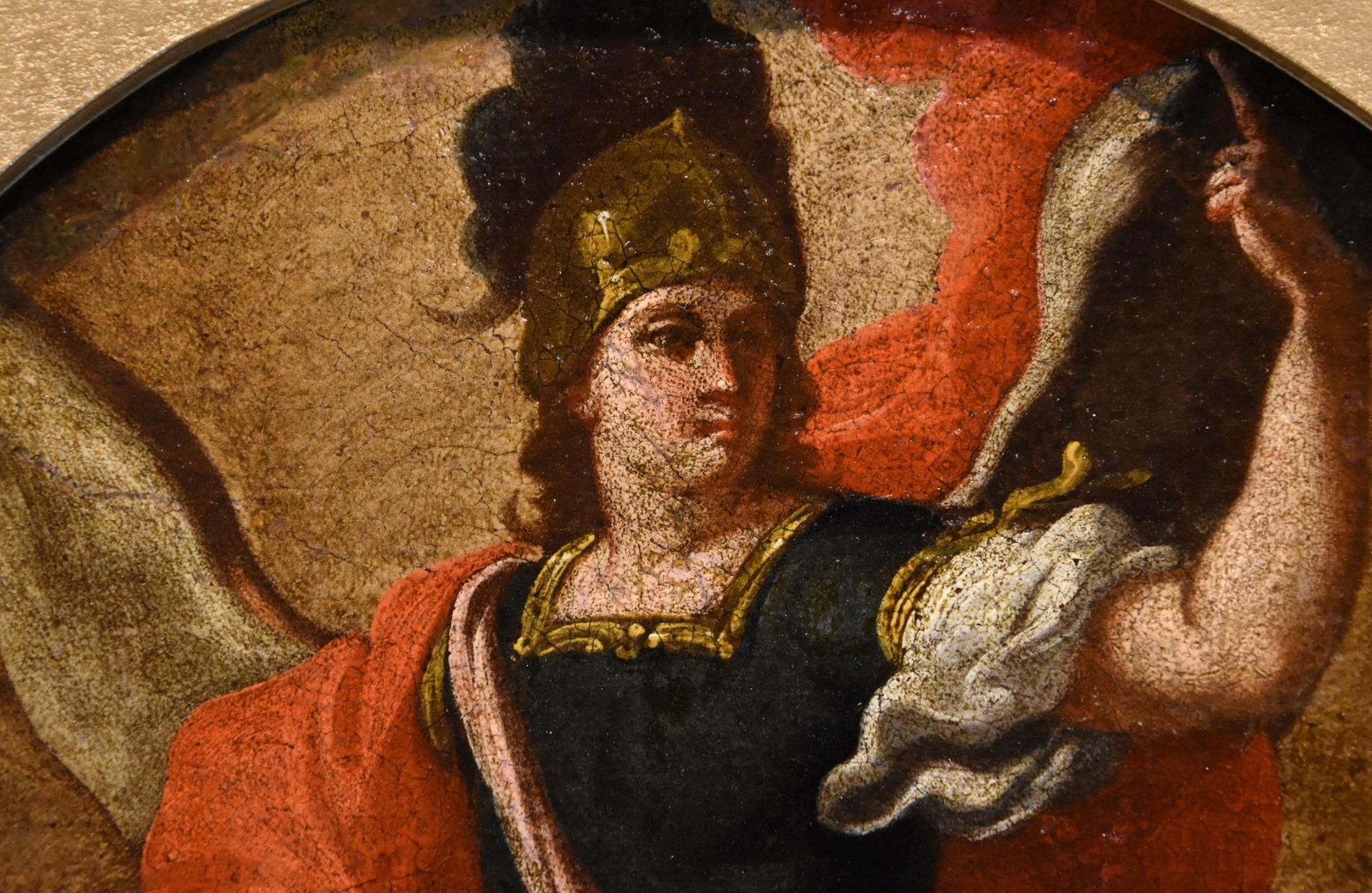 Saint Michael Archangel Devil Lama Paint Oil on canvas 17/18th Century Italy 3