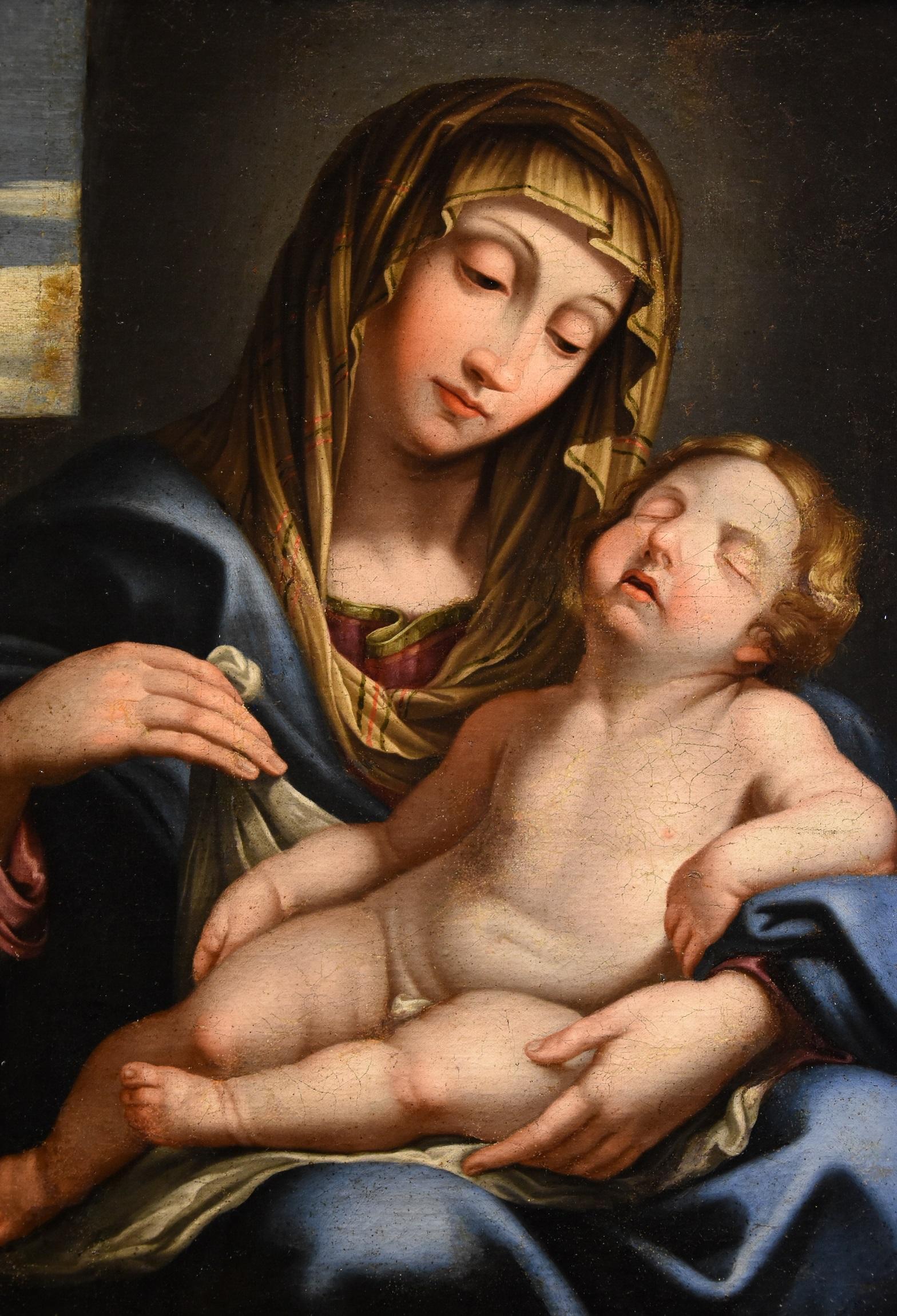 Madonna, Kind, Maria Sassoferrato, Gemälde, Öl auf Leinwand, 17. Jahrhundert, Altmeister, Kunst im Angebot 1