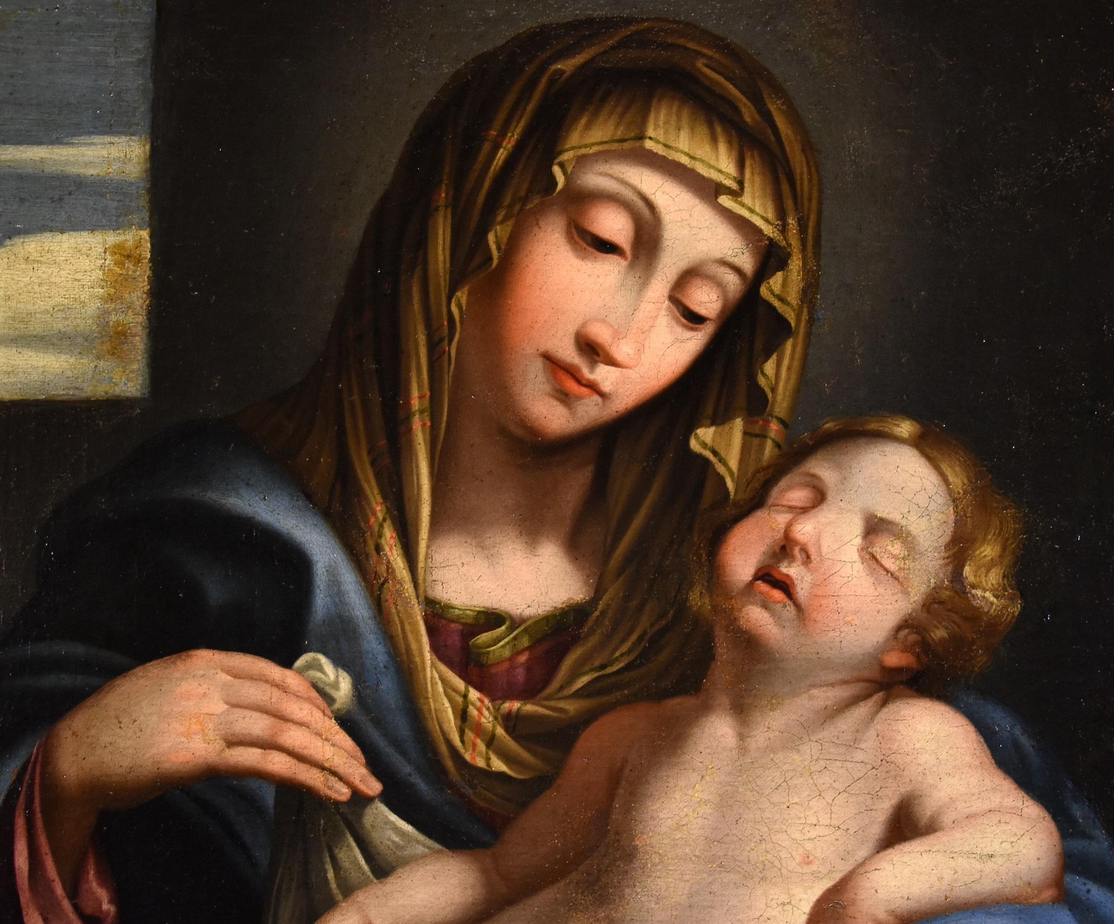 Madonna Child Maria Sassoferrato Paint Oil on canvas 17th Century Old master Art For Sale 4
