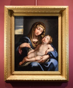 Madonna Child Maria Sassoferrato Paint Oil on canvas 17th Century Old master Art