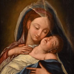 Madonna Maria Sassoferrato Paint Oil on canvas Old master 18th Century Italian