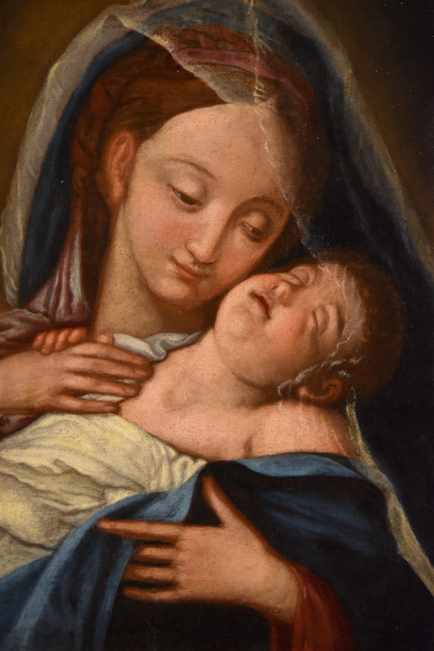 Madonna Maria Sassoferrato, Gemälde Öl auf Leinwand, Alter Meister, 18. Jahrhundert, Italien   im Angebot 1