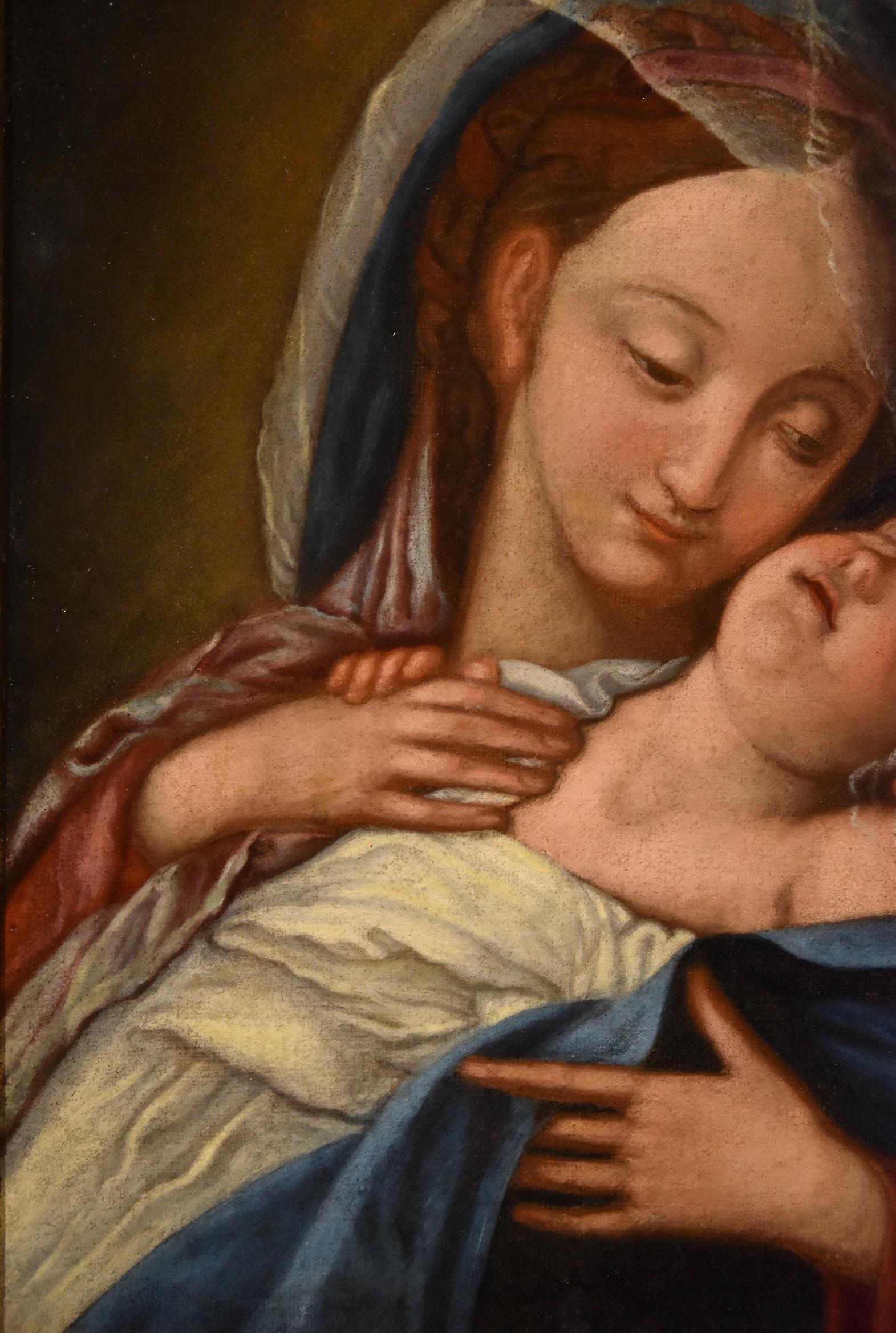 Madonna Maria Sassoferrato Paint Oil on canvas Old master 18th Century Italian   - Old Masters Painting by Giovan Battista Salvi known as 'il Sassoferrato' (1609 - 1685)