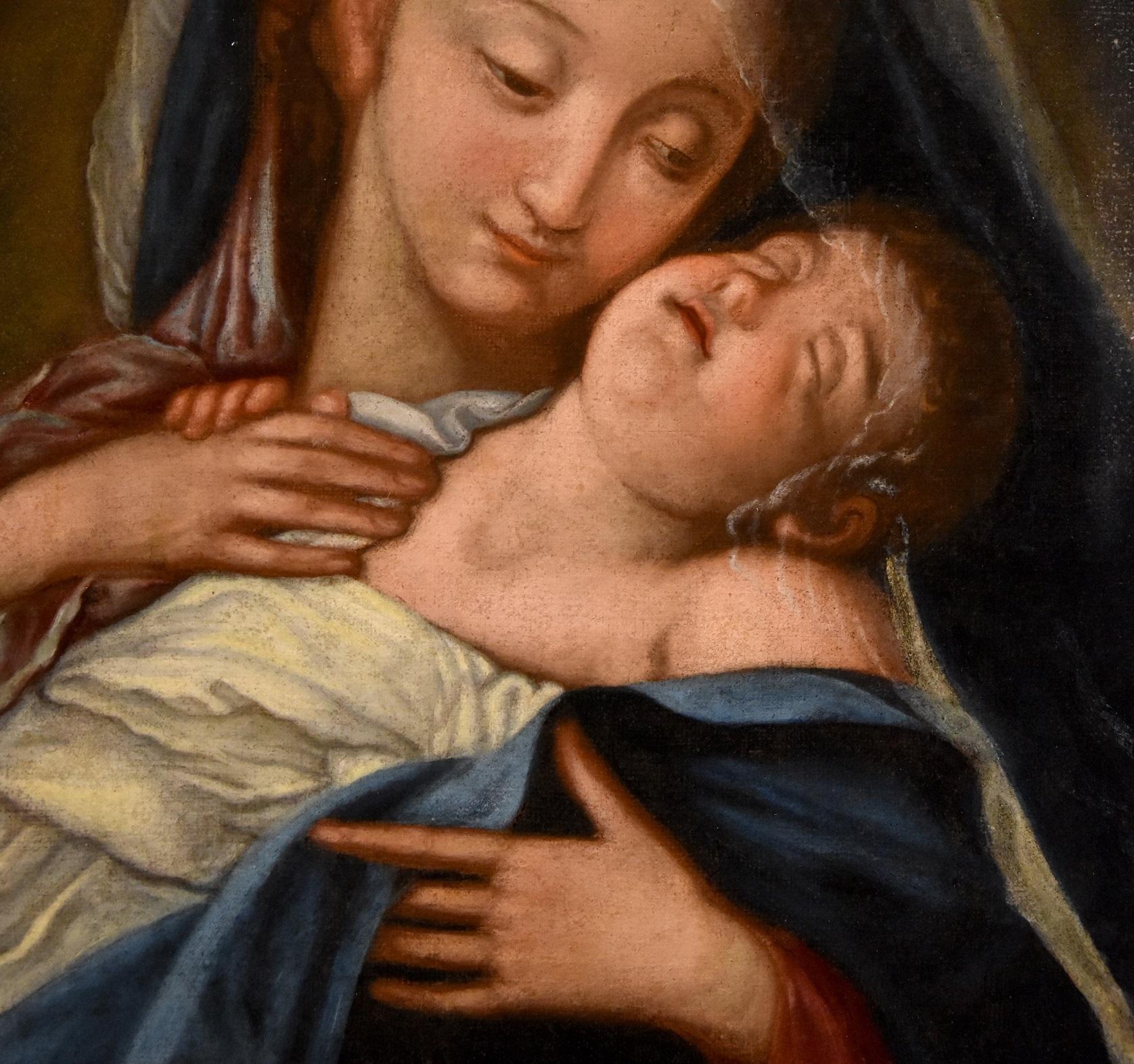 Madonna with Sleeping Child
Follower of Giovan Battista Salvi known as 'il Sassoferrato' (1609 - 1685)

Roman painter 18th century
Oil on canvas
Measurements: canvas 64 x 50 cm, in frame 76 x 62 cm.

This delicate depiction of the Madonna in