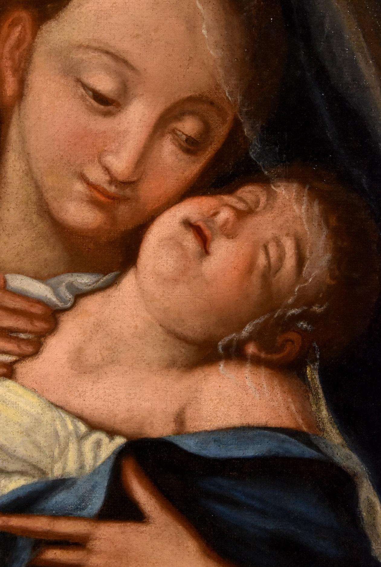Madonna Maria Sassoferrato Paint Oil on canvas Old master 18th Century Italian   For Sale 3
