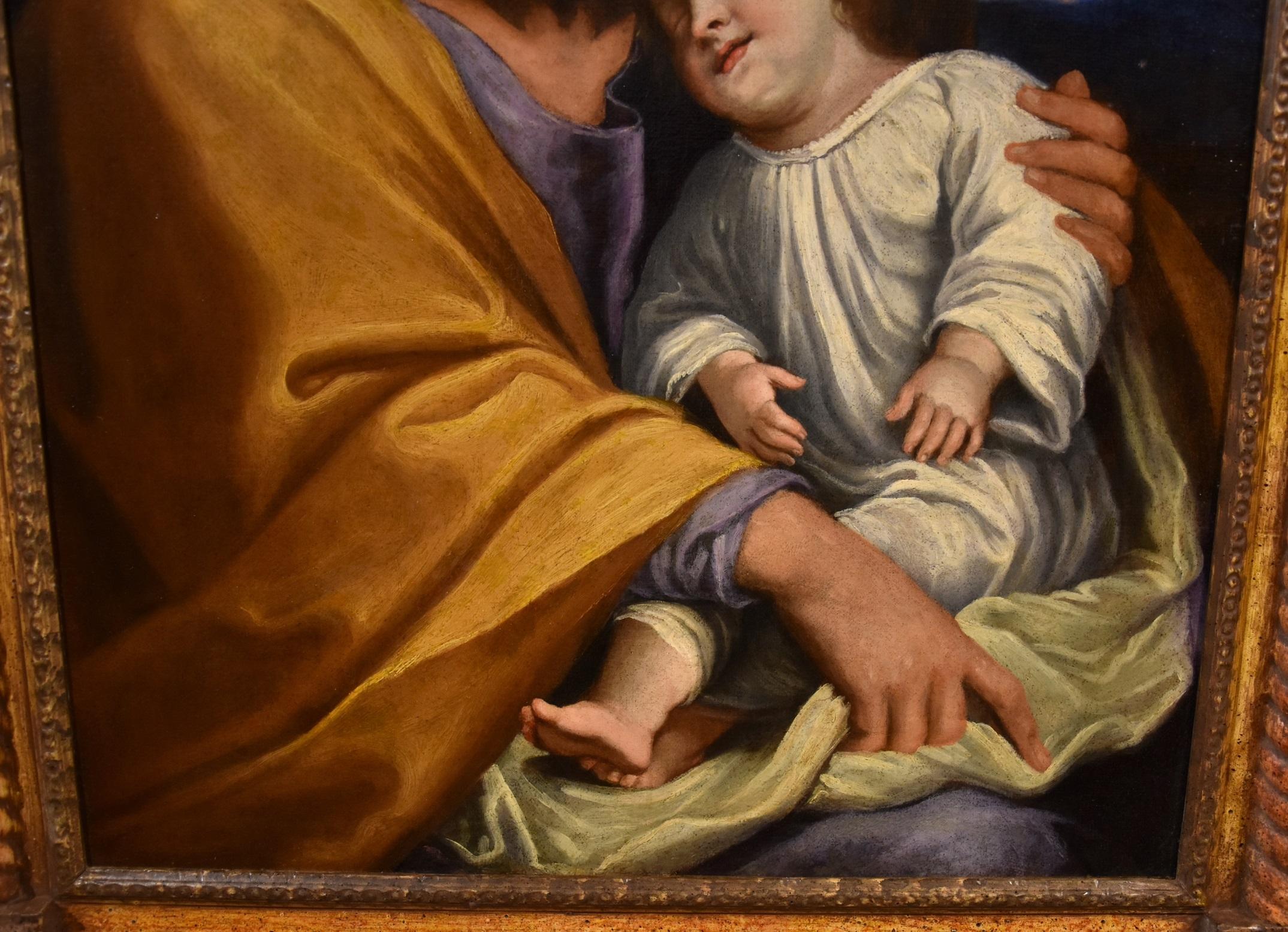 Peinture à l'huile sur toile « Jesus Son Salvi » de l'ancien maître italien du 17ème siècle, style religieux en vente 5