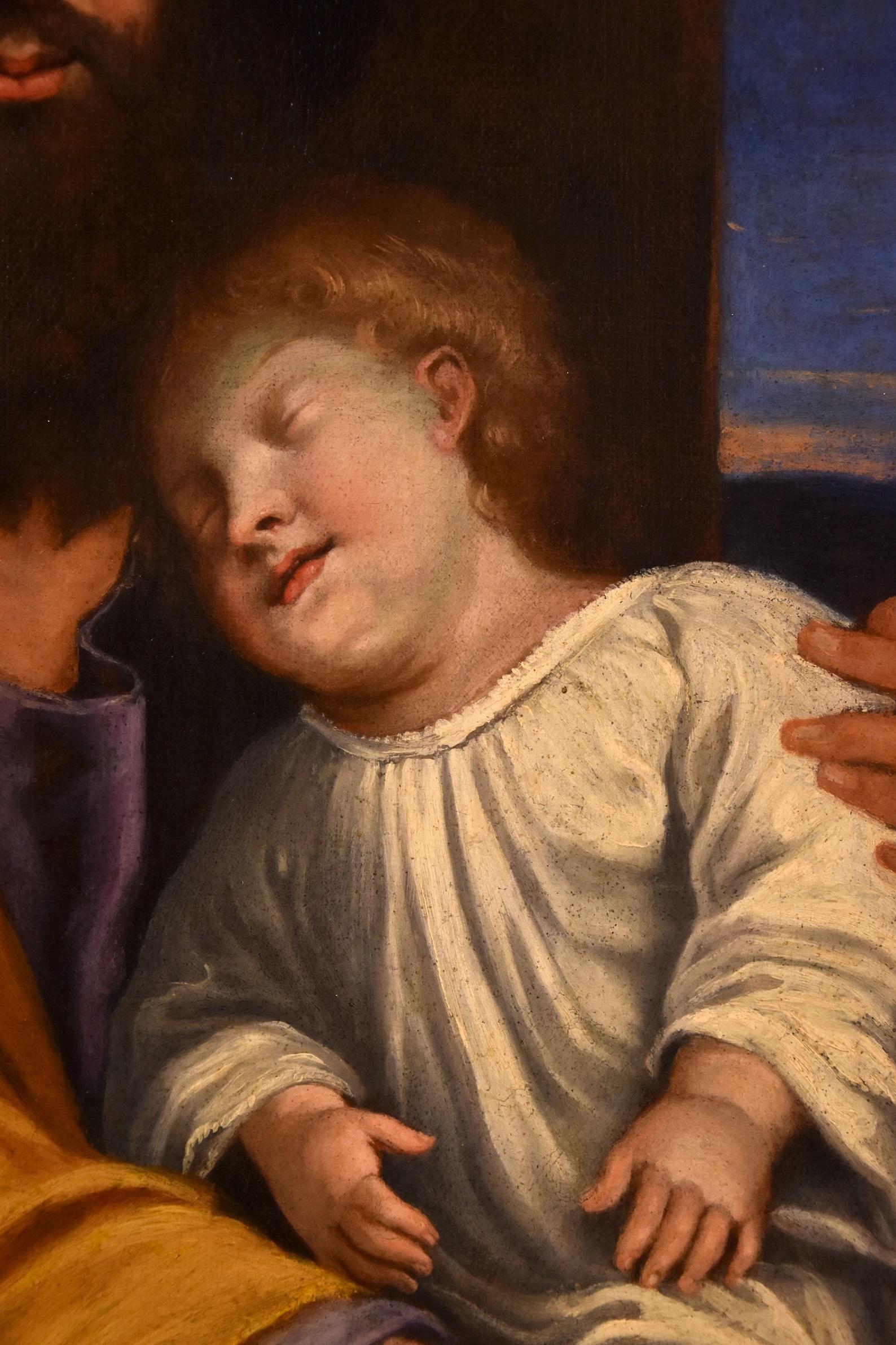 Peinture à l'huile sur toile « Jesus Son Salvi » de l'ancien maître italien du 17ème siècle, style religieux en vente 1