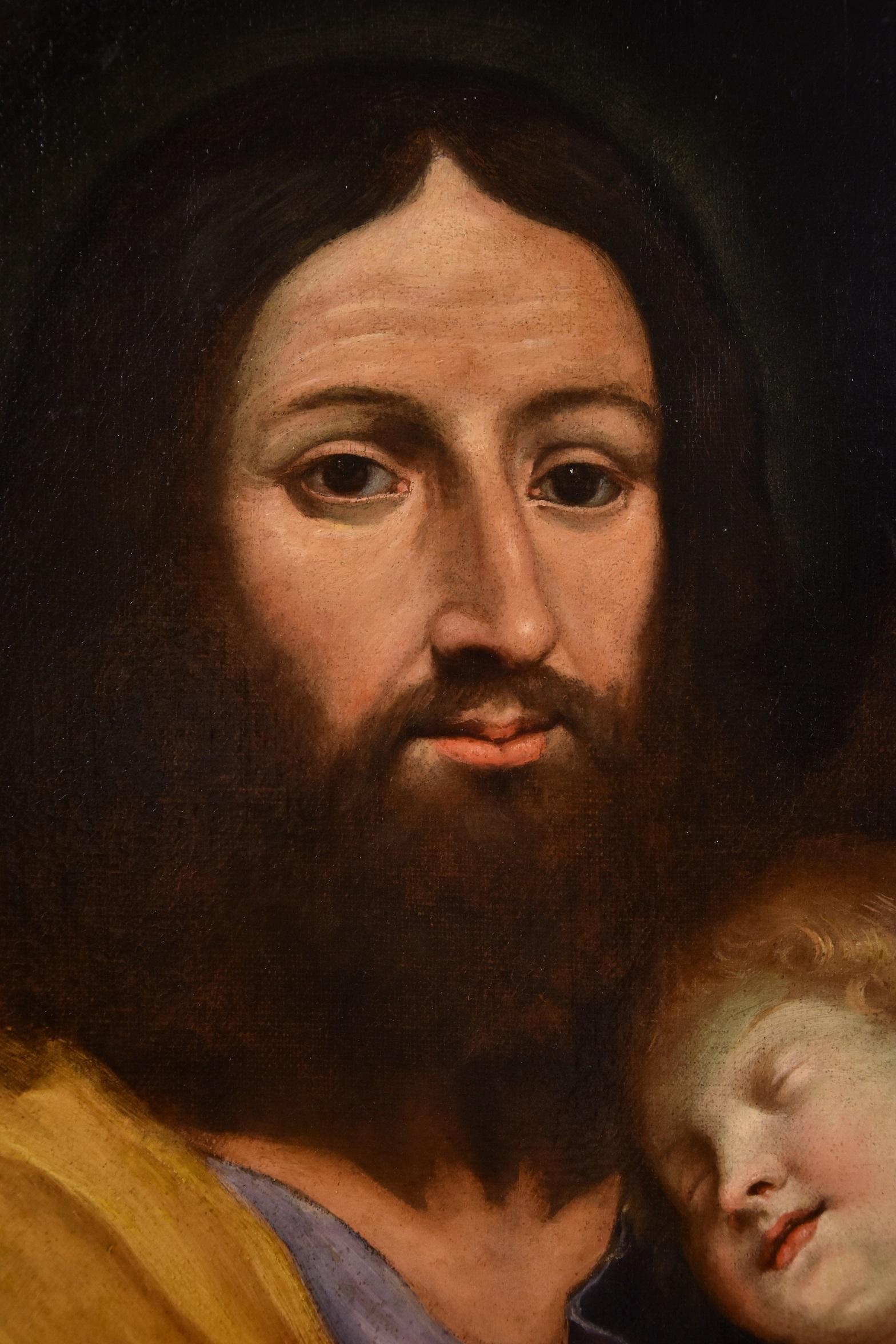 Peinture à l'huile sur toile « Jesus Son Salvi » de l'ancien maître italien du 17ème siècle, style religieux en vente 4