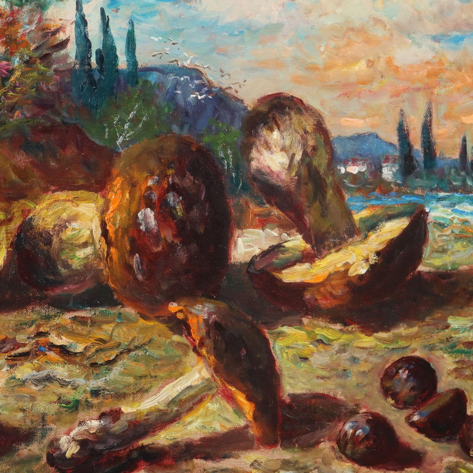 Frutti in un Paesaggio  - Painting by Giovan Francesco Gonzaga