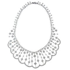 Giovane 18 Karat Weißgold Diamant-Spitze-Halskette