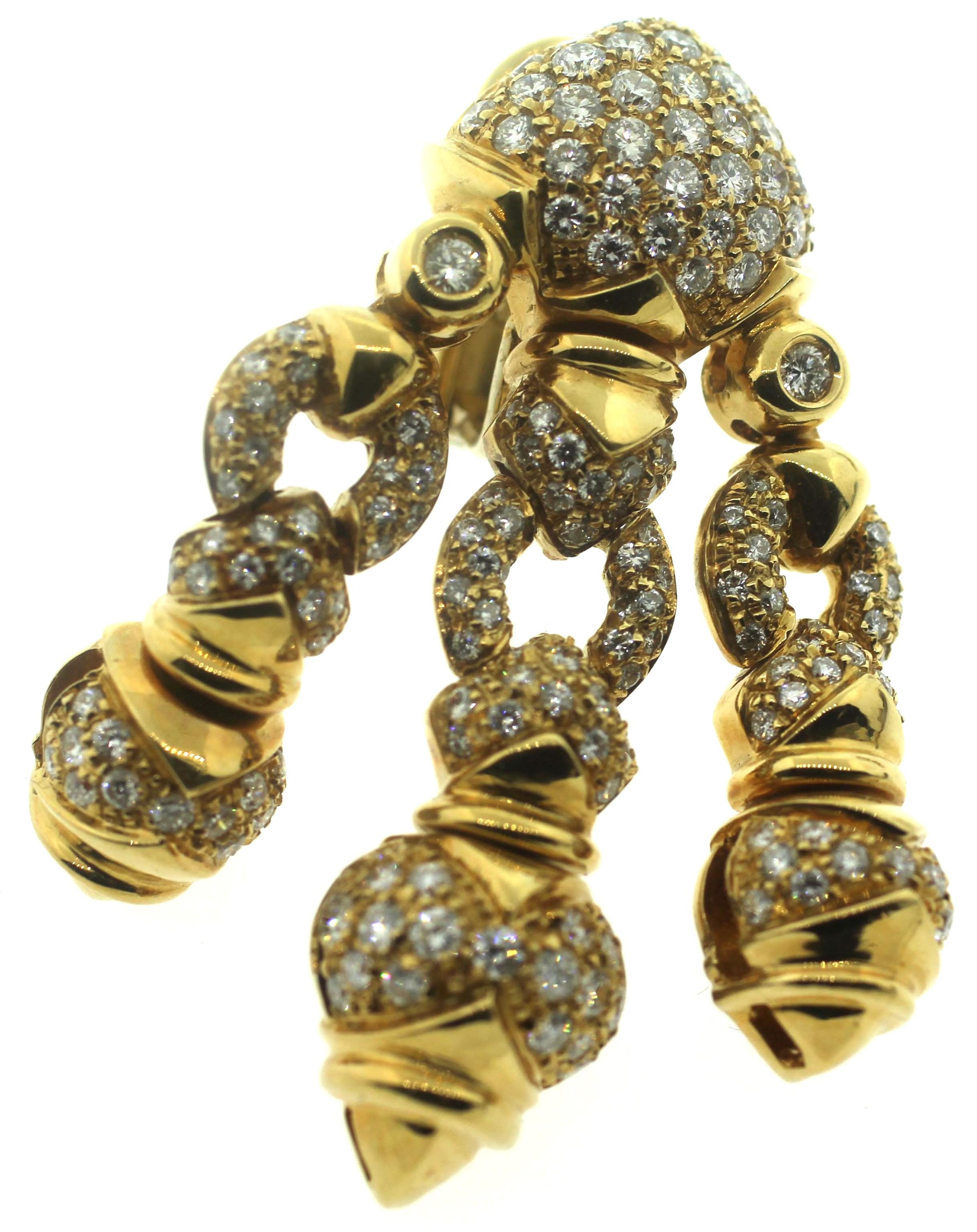 Giovane Italy Estate 18K Diamond Earrings For Sale 2