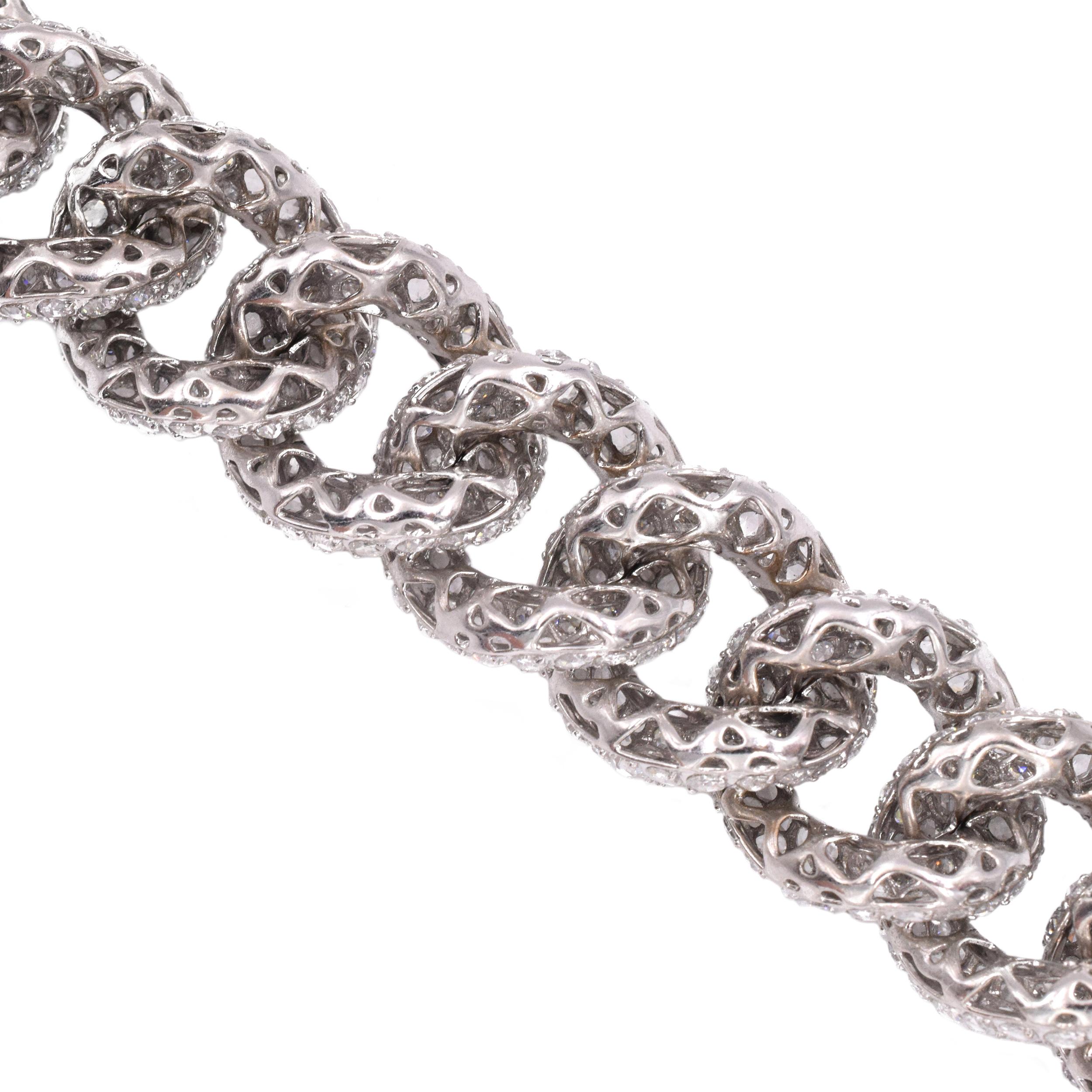 Giovane Large Link Diamond Bracelet For Sale 2