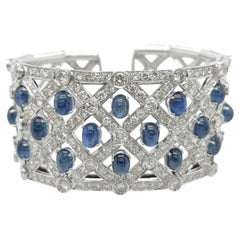 GIOVANE White Gold, Sapphire and Diamond Cuff Bracelet 