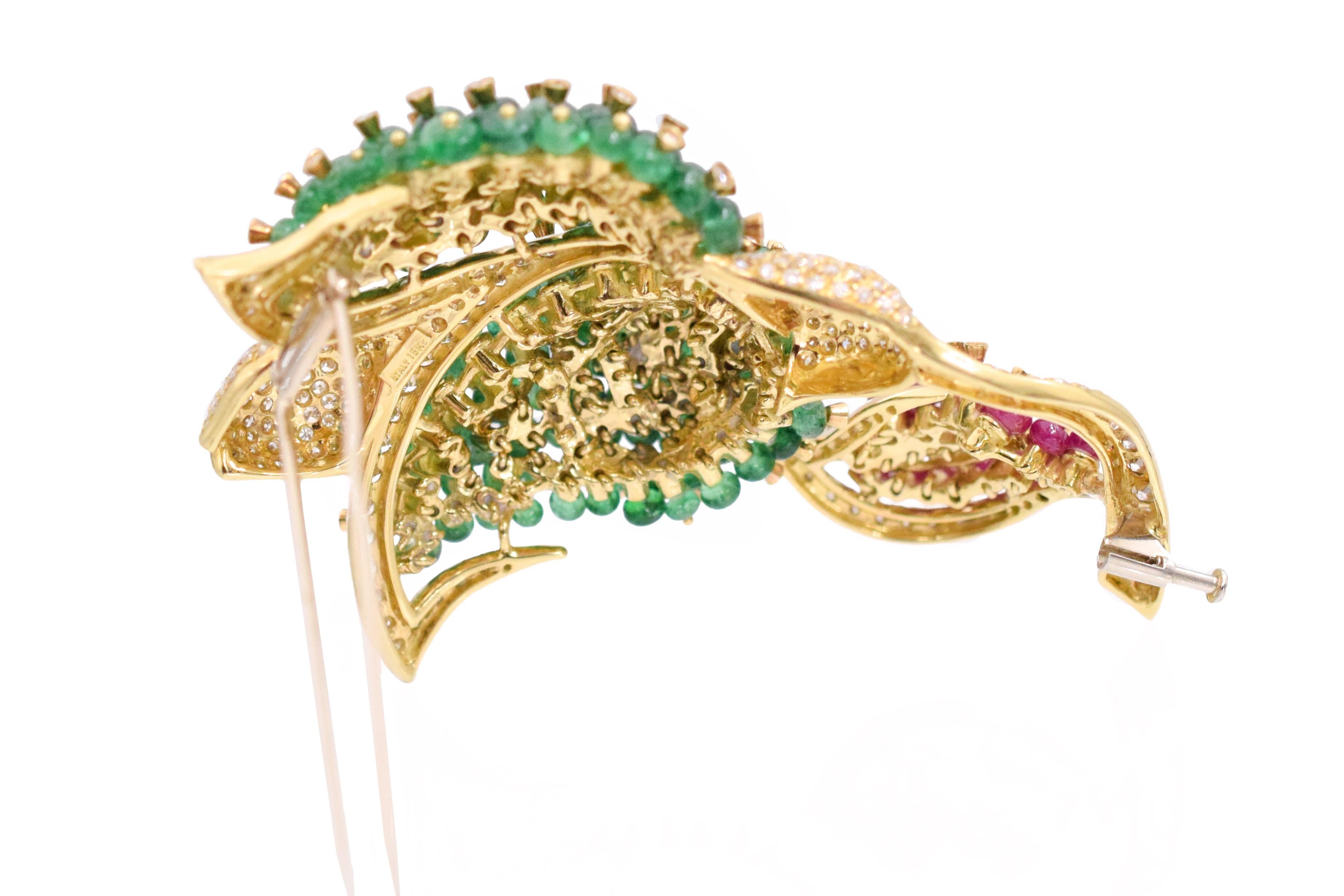 gemstone and diamond brooches