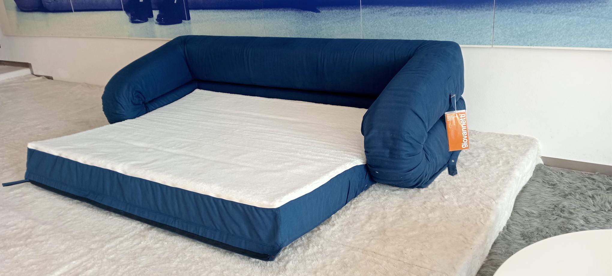 Giovannetti, 1970s Anfibio Sofá Plegable Color Azul, algodón, Proyecto, Becchi en venta 1