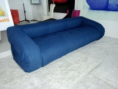 Giovannetti, Divano pieghevole Anfibio anni '70, colore blu, cotone, Progetto, Becchi