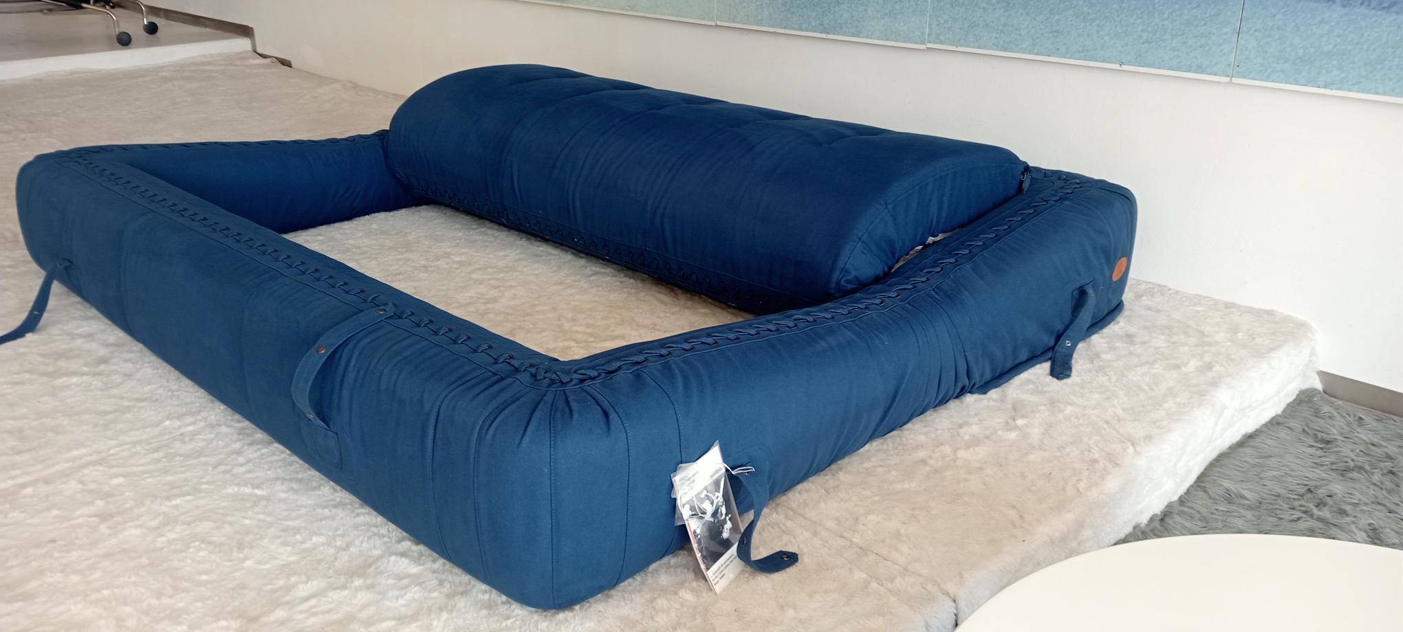 Giovannetti, 1970s Anfibio Sofá Plegable Color Azul, algodón, Proyecto, Becchi Tela en venta