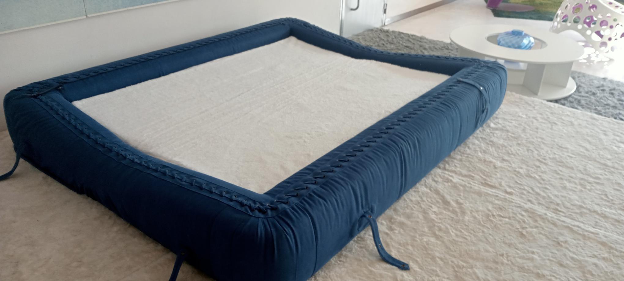 Giovannetti, 1970s Anfibio Sofá Plegable Color Azul, algodón, Proyecto, Becchi en venta 2