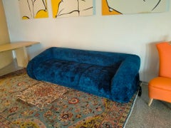 Giovannetti,  Anfibio projet de canapé pliable en tissu de couleur bleue, Becchi