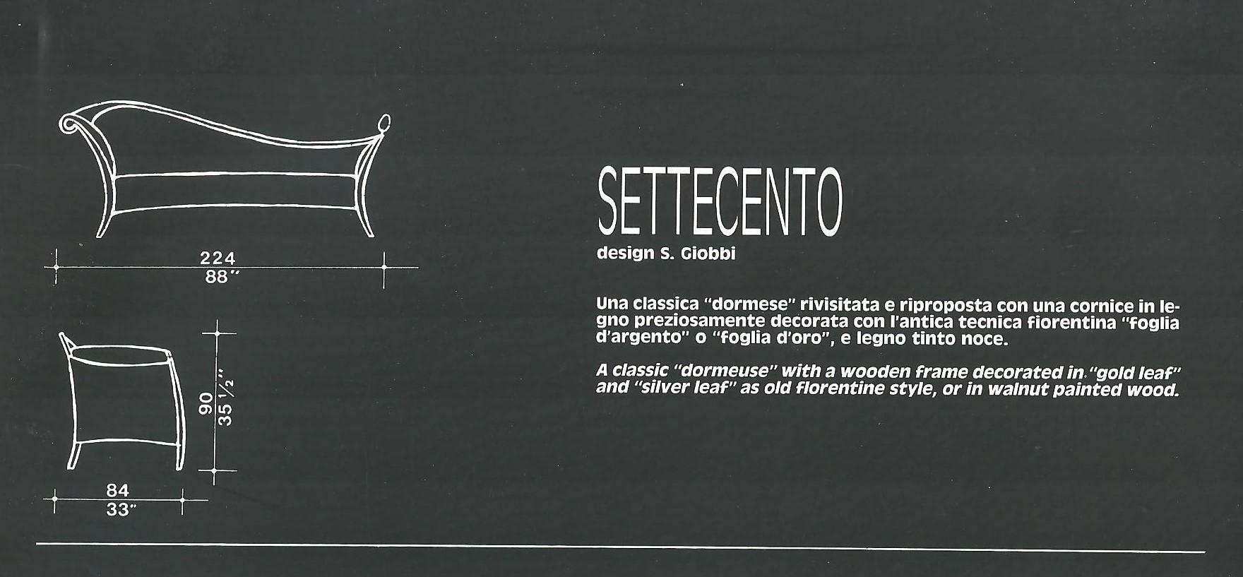 Italian Giovannetti, Settecento, Contemporary Style, Red Sofa, designer  S. Giobbi  For Sale