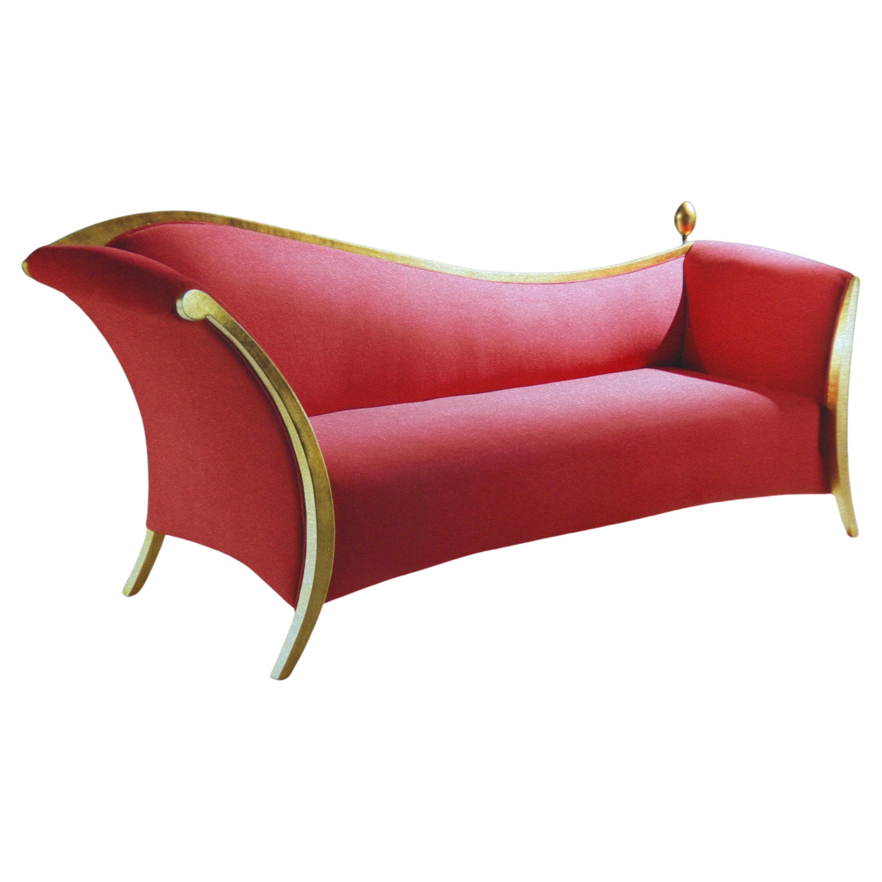 Giovannetti, Settecento, Zeitgenössischer Stil, Rotes Sofa, Designer  S. Giobbi 