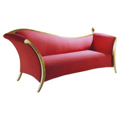 Vintage Giovannetti, Settecento, Contemporary Style, Red Sofa, designer  S. Giobbi 