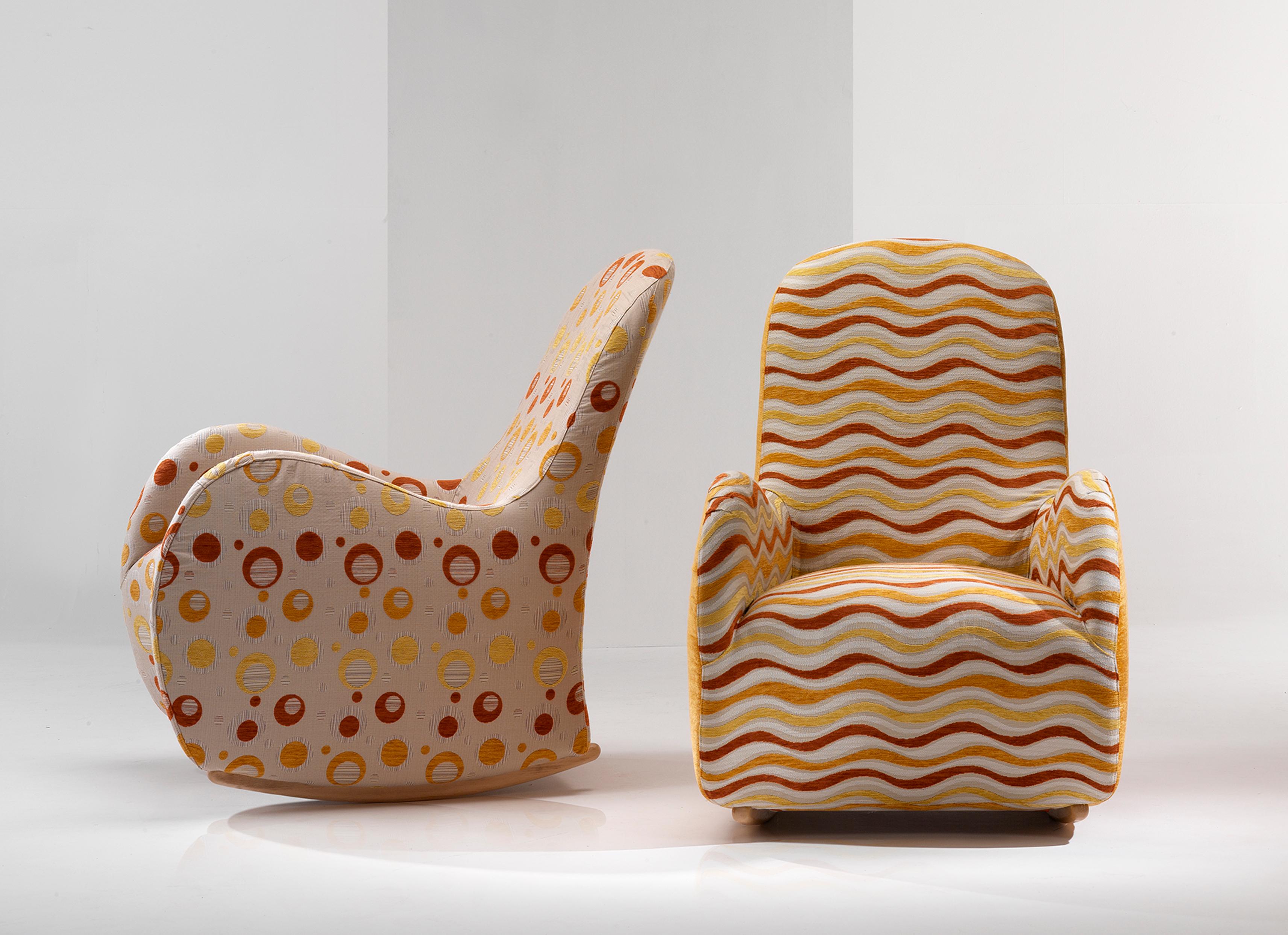 italien Giovannetti, Gongolo, fauteuil à bascule, fantaisie rouge, style moderne en vente