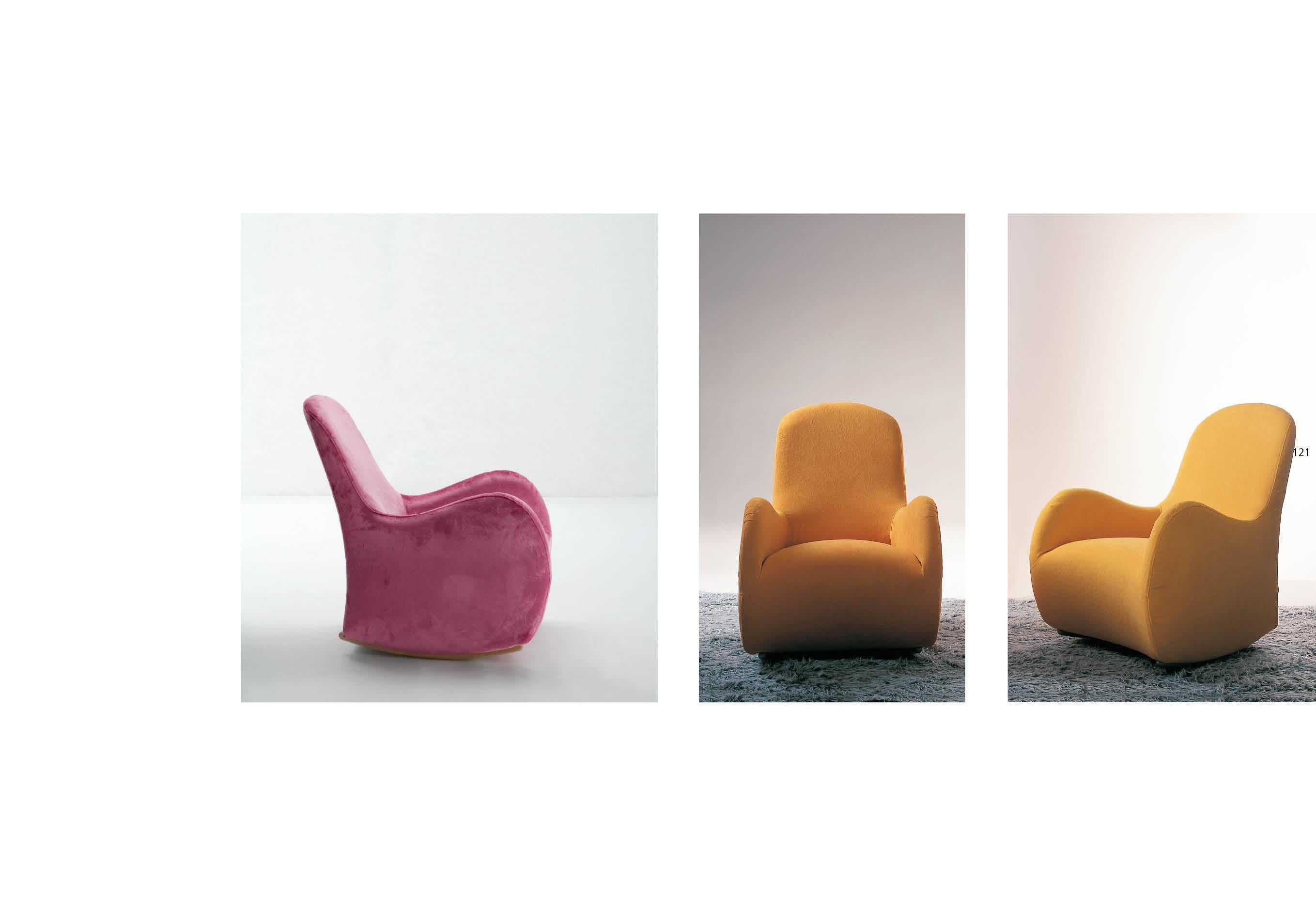 Giovannetti, Gongolo, fauteuil à bascule, fantaisie rouge, style moderne Excellent état - En vente à Casalguidi, IT