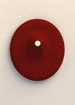 Giovannetti, Mid-Century Modern R.Semprini Round Island Sofa Burgundy, O Vulcano