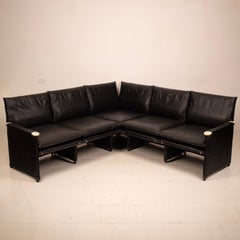 Sofá modular Giovannetti en ecopiel negra